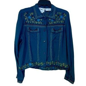 Country Wear Casuals Top Floral Boho Jacket L